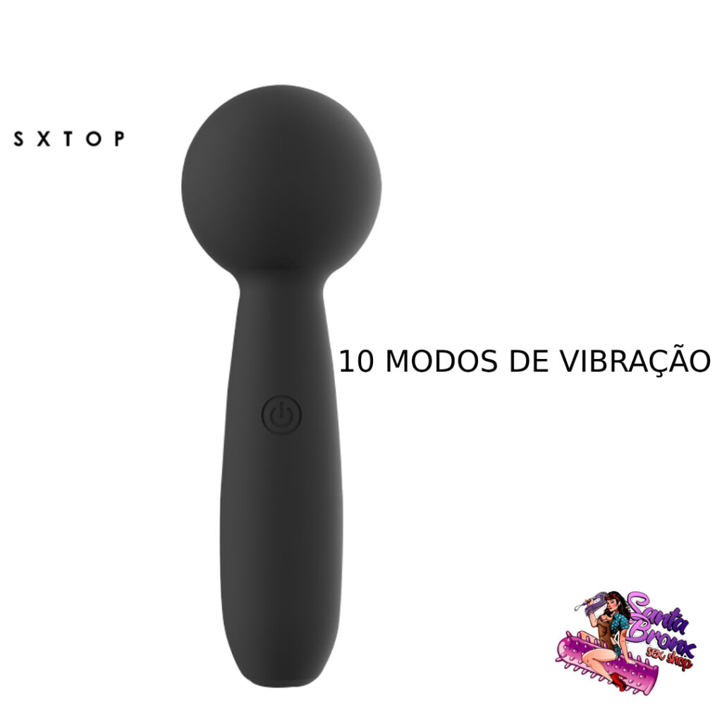 Mini Vibrador Varinha Mágica Recarregável 10 Modos De Vibração Em