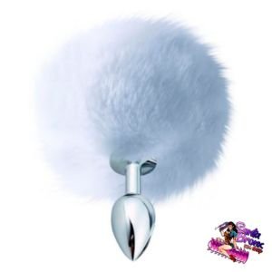 Plug Anal com Rabo Pompom – Garantia Eterna na Cor do Metal – Tamanho P