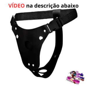 Cinta Peniana Dupla – Ajustável para DP Invertida – Material Sintético com Revestimento Aveludado – Furo Suporta Prótese de até 4 cm de Largura