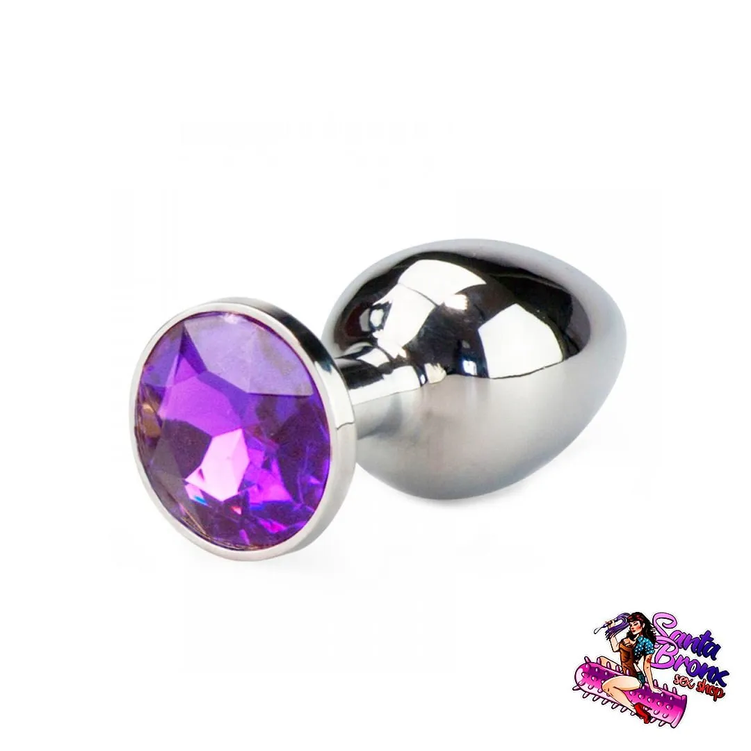 Plug Anal com Joia Brilhante em Metal – Garantia Eterna na Cor do Metal – Tamanho Pequeno (P)