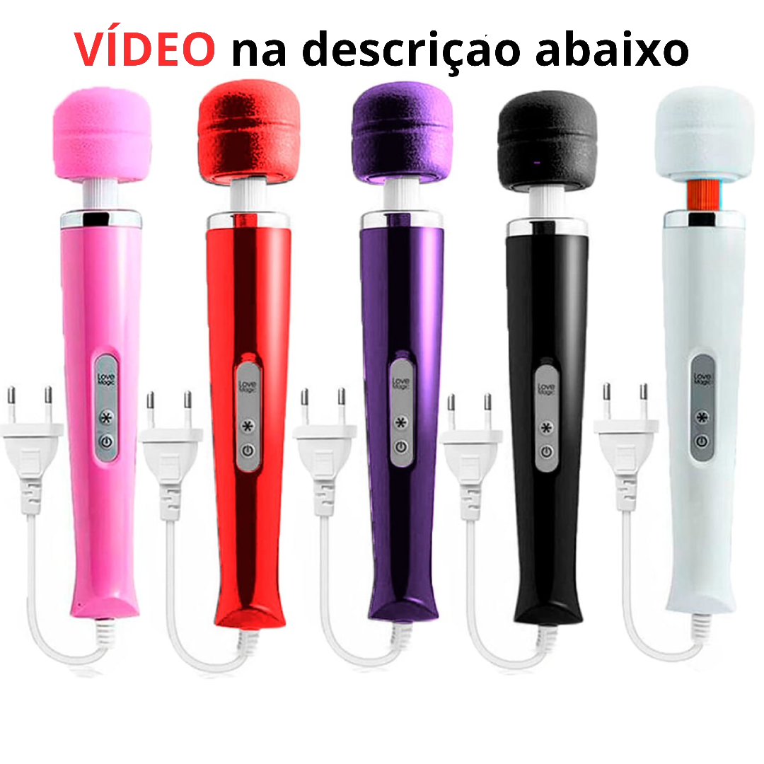 Vibrador Varinha Mágica com Cabo de 1,8 m – 10 Modos de Vibração para Estimulação Corporal em ABS Durável