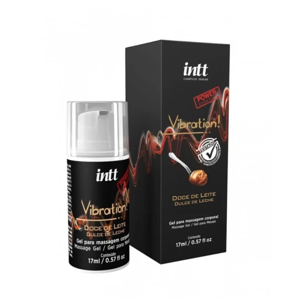 Excitante Unissex Vibration Doce De Leite Intt - Facilita e Potencializa o Orgasmo - Vibra, Aumenta Sensibilidade e Aquece - Estimula o Clitóris e Glande - Deixa o Sexo Oral mais Saboroso - 17 ml