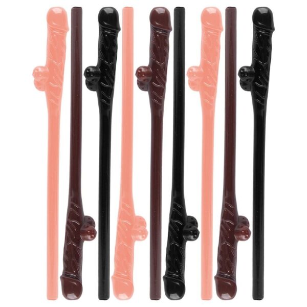Kit de Canudos em Formato de Pênis (9 unidades)