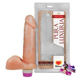 Prótese Com Vibro E Escroto 16×3,5cm (penis de borracha vibrador)