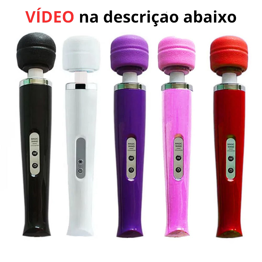 Varinha Mágica Recarregável com 10 Vibrações Intensas – Design Elegante e Cabeça Macia e Flexível para Estimulação Corporal