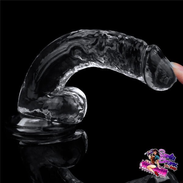 penis realistico feito em jelly com escroto e ventosa 4
