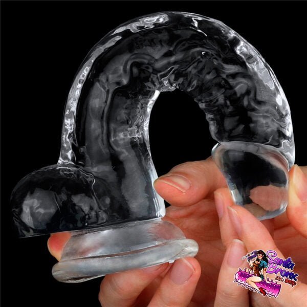 penis realistico feito em jelly com escroto e ventosa