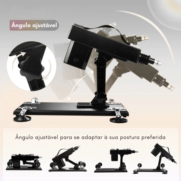 Máquina de Sexo Fucking Machine Bivolt 220v e 110v Vibratória - Movimentos de Vai e Vem que Simulam Penetração Real - Pênis Macio - Possui Vibração - Utiliza 2 pilhas AA - Acompanha 1 Pênis + Controle de Velocidades - Image 4