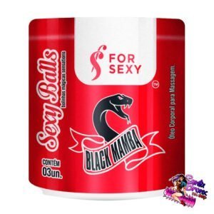 Bolinha Explosiva Extra Forte Black Mamba – Introduzidas no Canal Vaginal ou Anal – Tornam a Penetração mais Prazerosa para o Homem – 3 Bolinhas