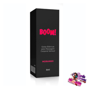 Excitante Feminino Gotas Elétricas Boom Sabor Morango