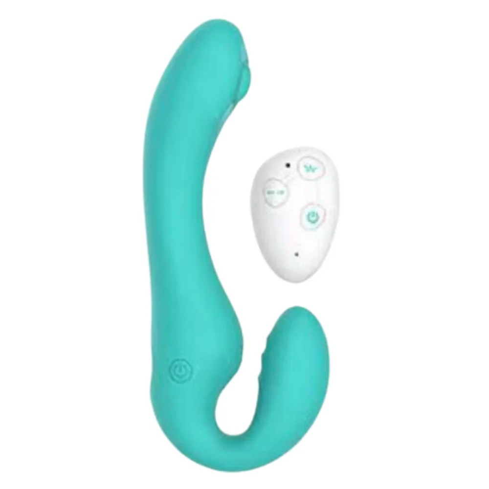 Strapless Vibrador em Formato de Pênis Triplo Estímulo