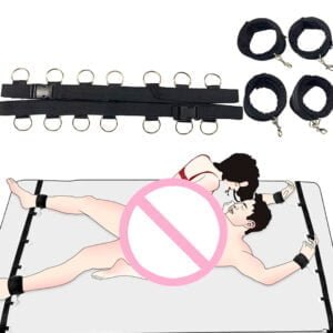 Bondage para Cama com Afastador de Mãos e Pernas