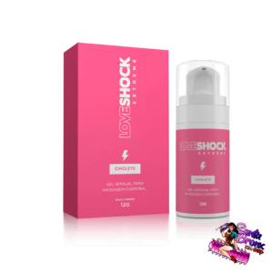 Excitante Loveshock Extreme Beijável Sabor Chiclete – Facilita e Potencializa o Orgasmo – Vibra, Aumenta Sensibilidade e Aquece – Deixa o Sexo Oral mais Saboroso – Estimula o Clitóris e Glande – 17 ml