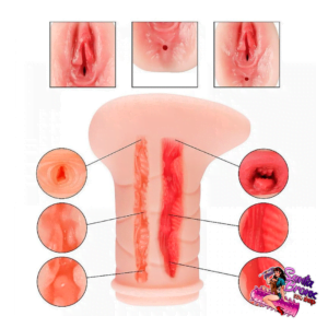 Super Macio – Masturbador Vagina e Ânus 16 cm em Silicone TPE – Textura Interna Altamente Texturizada para Realismo Inigualável – Se ajusta a qualquer grossura de pênis