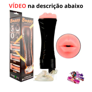 Super Macio – Masturbador Boca em Cyber Skin com Ventosa e Vibrador Interno Multivelocidade – Penetráveis: 20 cm – Utiliza 3 Pilhas AAA (não inclusas) – Completamente Lavável para Reutilização Fácil