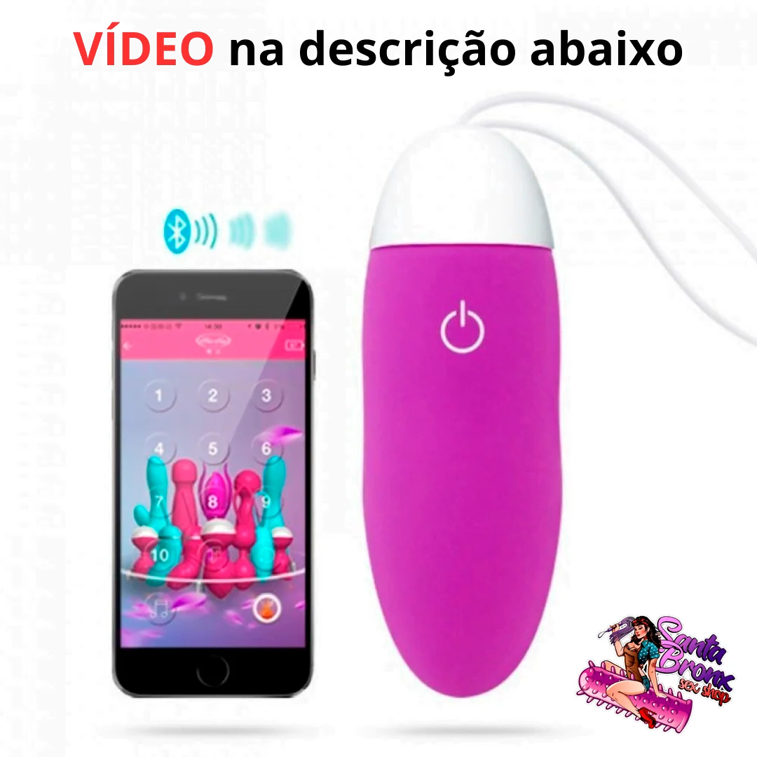 Vibrador Bullet Recarregável com Conexão para Celular – 10 Modos de Vibração em Silicone Aveludado e Design Discreto