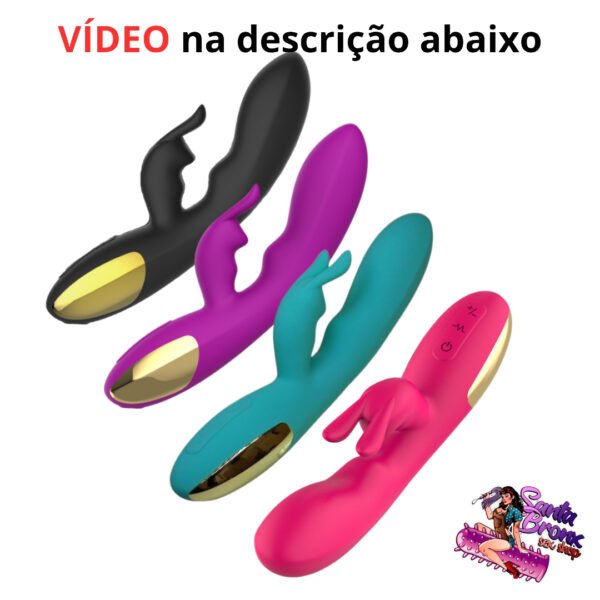 vibrador rabbit com estimulador clitoriano e 4 velocidades