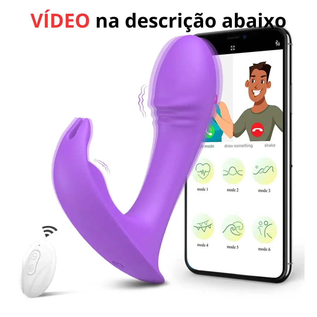 Calcinha Vibratória Controlada por App e Controle sem Fio