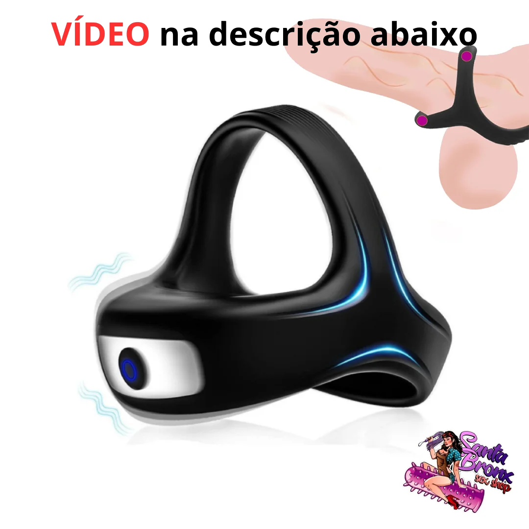 Anel Peniano Recarregável em Silicone Cirúrgico – 10 Modos de Vibração para Estimulação do Clitóris e Pênis