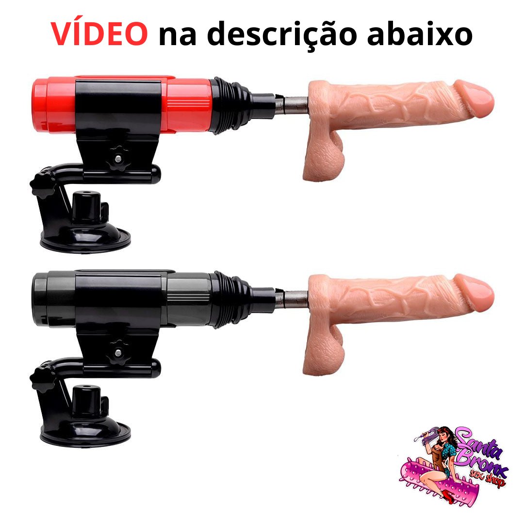 Máquina de Sexo – Masturbador Feminino com Controle de Múltiplas Velocidades e Ângulo Ajustável – Acompanha 4 Próteses em Silicone – Funcionando na Tomada 110V