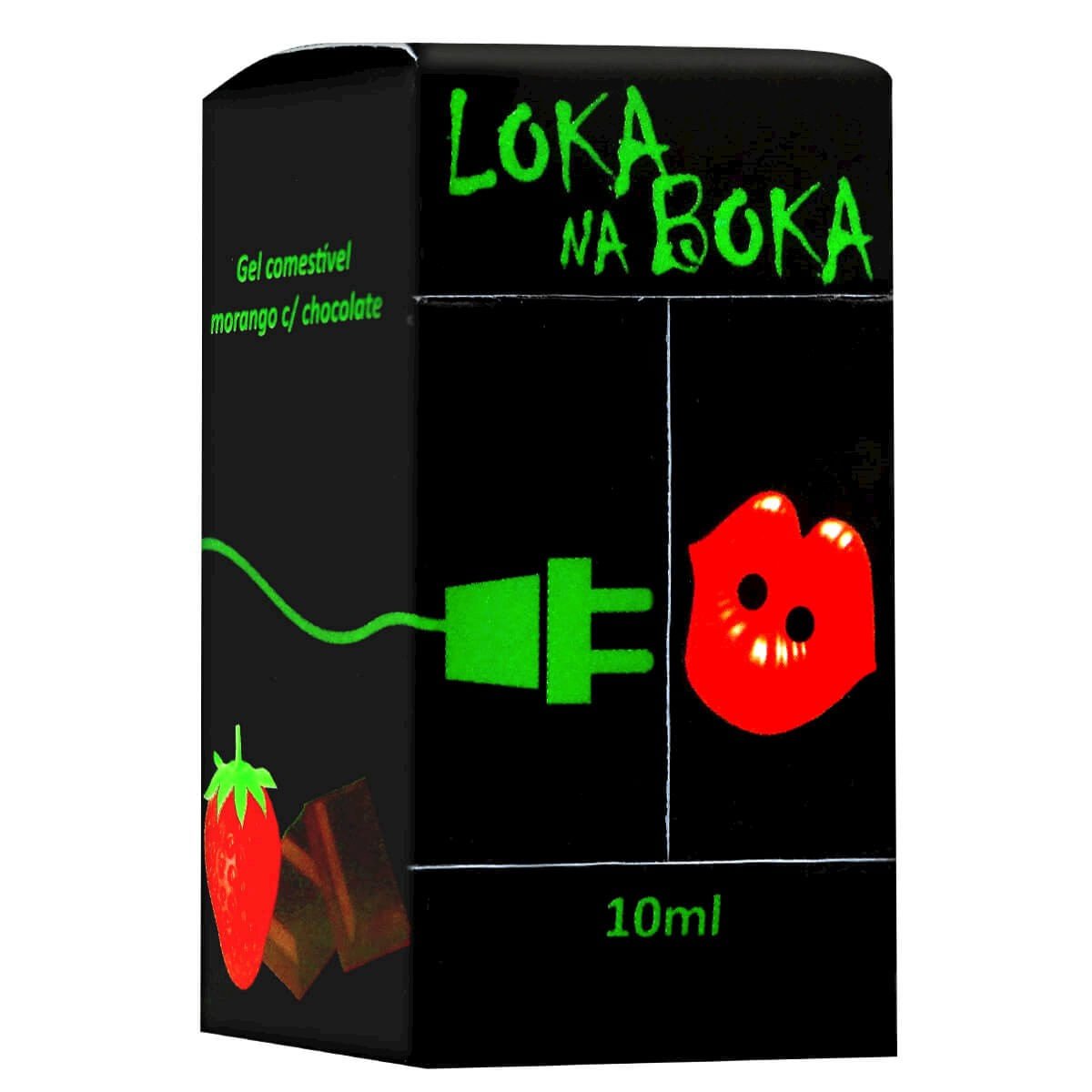 Gel Comestível Eletrizante Loka na Boka – Excitante com Vibração – Sabor Morango e Chocolate – Deixa o Sexo Oral mais Saboroso – 10 ml