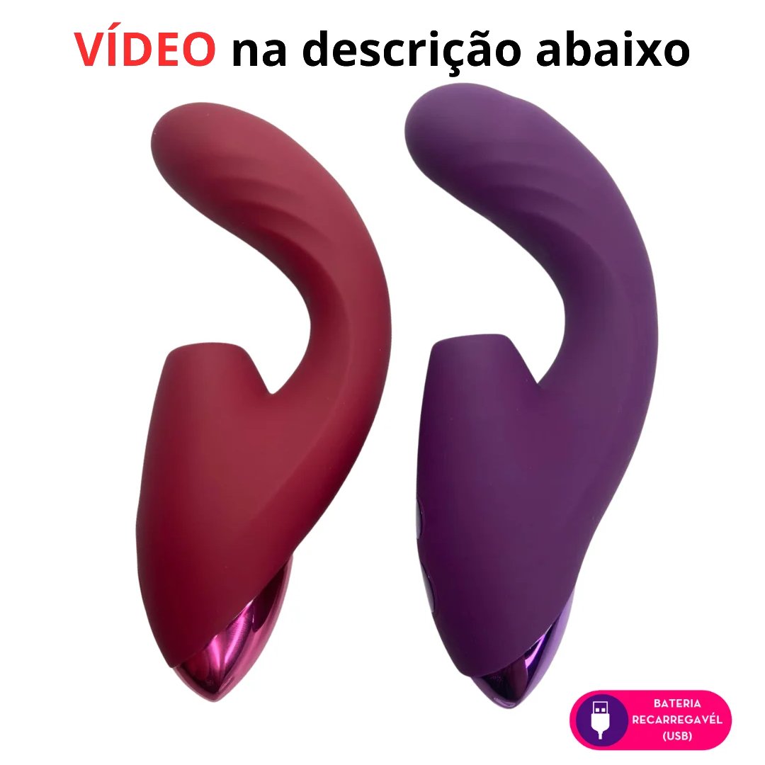 Sugador de Clitóris Duplo com Língua Estimuladora e Movimentos de Vai e Vem – Revestido em Silicone Cirúrgico – Recarregável via USB com 5 Modos de Estímulo e 10 Modos de Sucção