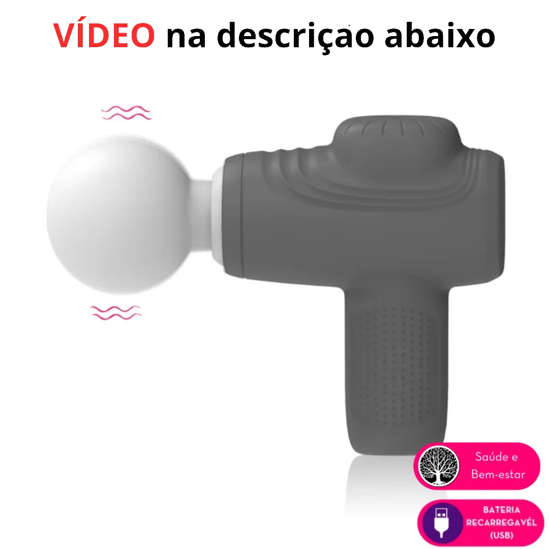 Vibrador Mini Varinha Mágica Formato Pistola – 10 Modos de Vibração – Recarregável via USB – Feito em Silicone Aveludado