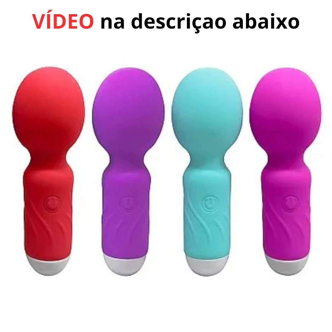 Mini Varinha Mágica Recarregável com 10 Modos de Vibração – Silicone Macio e Resistente à Água