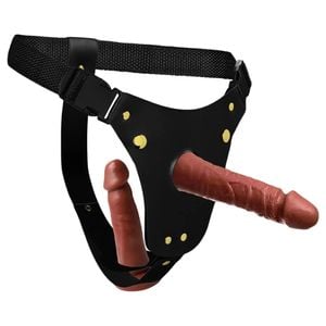 Cinta Peniana Ajustável com Próteses de Silicone 16 cm x 4,4 cm e 12,5 cm x 3,6 cm – Realísticas e Versáteis