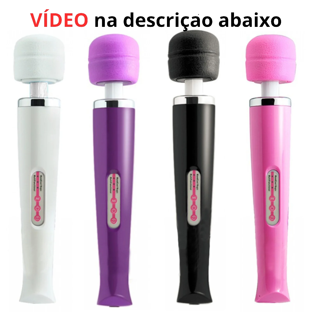 Vibrador Varinha Mágica com 10 Modos de Vibração – Material Hipoalergênico – Carregador USB Incluso – Resistente à Água