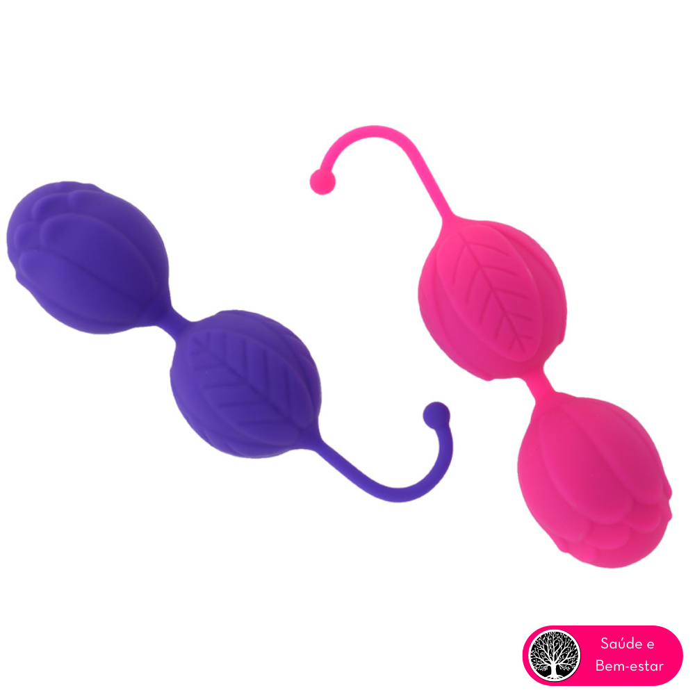 Ben-Wa – Bolas em Silicone para Pompoarismo – Fortalece a Musculatura Vaginal – Confortável – Peso 70g – 12cm x 3,5cm