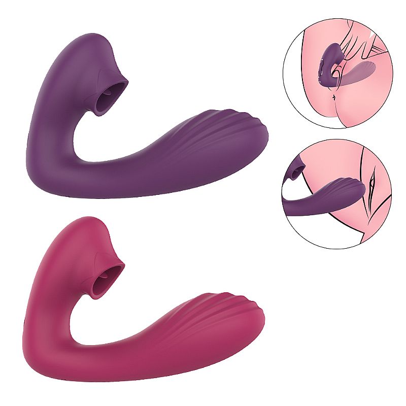 Vibrador Ponto G e Clitóris com Língua – 5 Modos de Vibrações – 5 Modos de Estimulação da Língua – Recarregável via USB – Silicone Macio