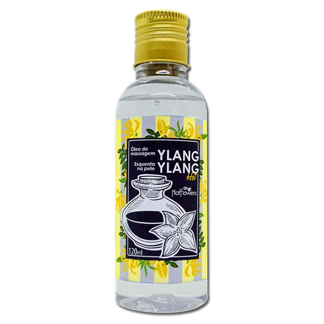 Óleo para Massagem Sensual – Causa efeito de Leve Aquecimento – Aroma Doce e Floral de Ylang Ylang – 120ml