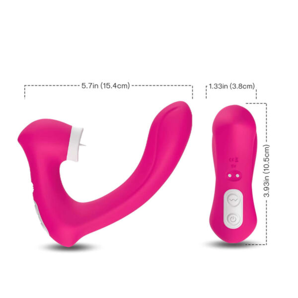 Vibrador Ponto G e Clitóris com Língua - 9 Modos de Vibrações - 9 Modos de Estimulação da Língua - Recarregável via USB - Silicone Macio - Image 5
