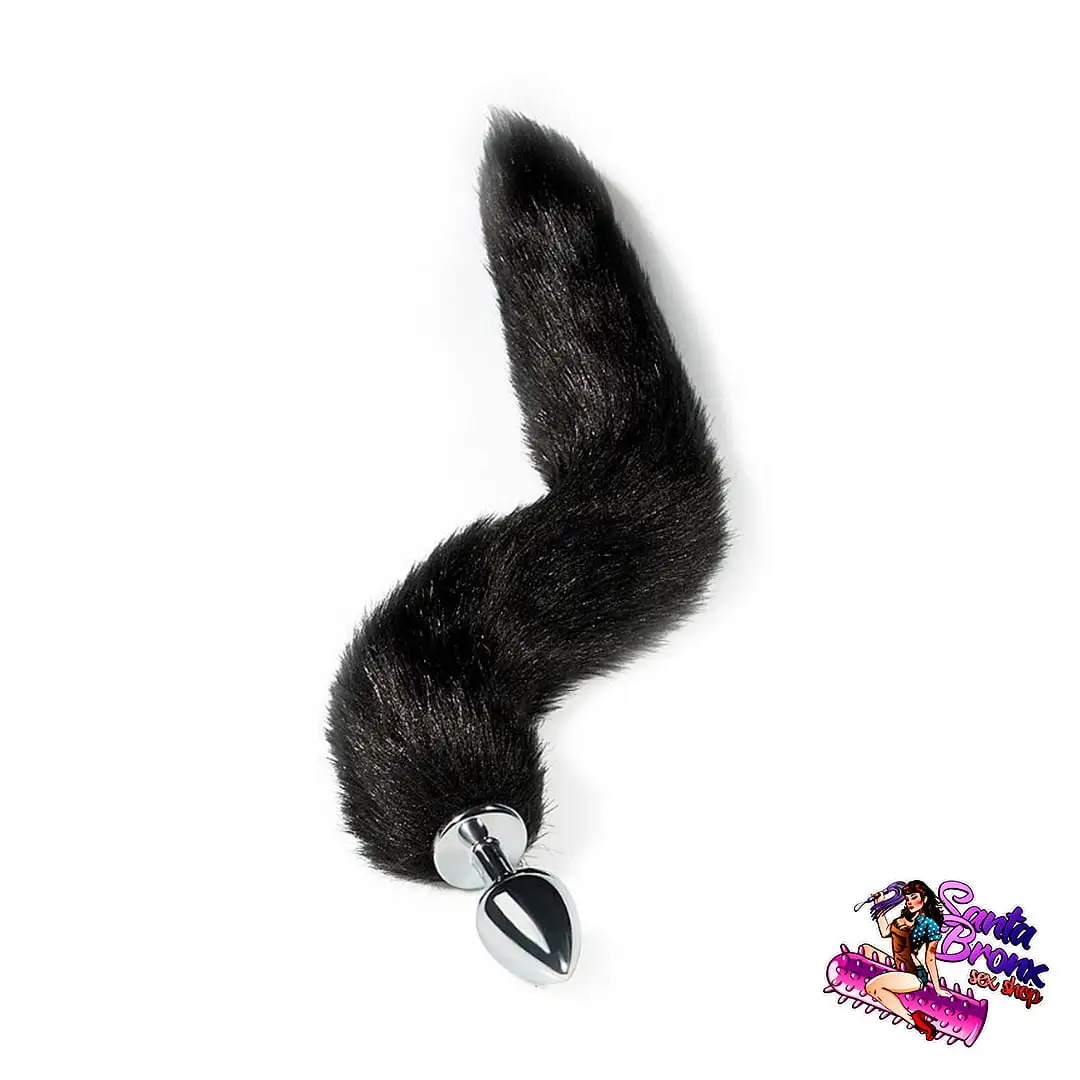 Plug Anal com Rabo – Garantia Eterna na Cor do Plug – Tamanho P – Plug em Metal Cromado