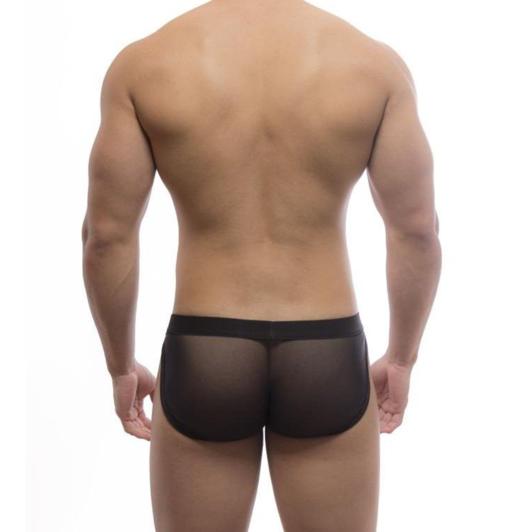 Cueca Jockstrap Slip em Cirré – Tamanho Único –  Cor Preto – Veste do P ao G