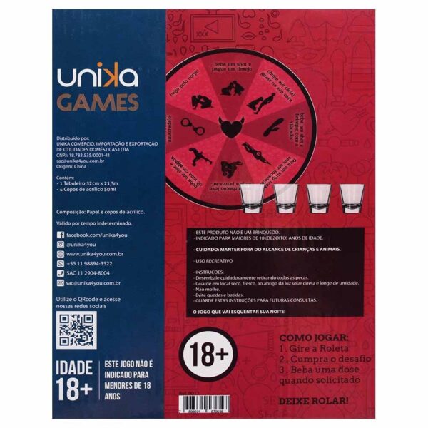 Jogo Roleta Erótica – Inclui Tabuleiro com Desafios + 4 Copos de Acrílico 50ml para Shot – Para Noites Picantes - Image 4