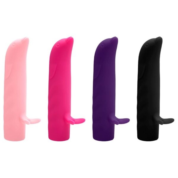 Vibrador Golfinho com Estimulador de Clitóris - 10 Modos de Vibração - Feito em Silicone Aveludado - Silencioso - Recarregavel Usb