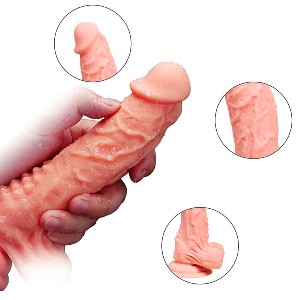 Kit Cinta Peniana e Pênis de Borracha – Possui Ventosa e Vértebra para Ajuste de Ângulo Desejado – Material Extremamente Macio e Realístico – Glande e Veias Definidas – Cinta de Alta Qualidade – 19,5cm de Comprimento x 4cm de Espessura