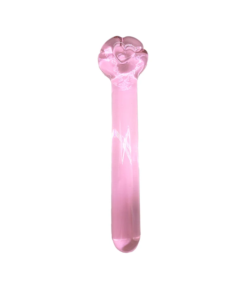 Plug Anal de Vidro Temperado – Modelo Transparente com Detalhe em Coração – 20cm de Comprimento x 15cm Penetráveis e 5cm de Circunferência