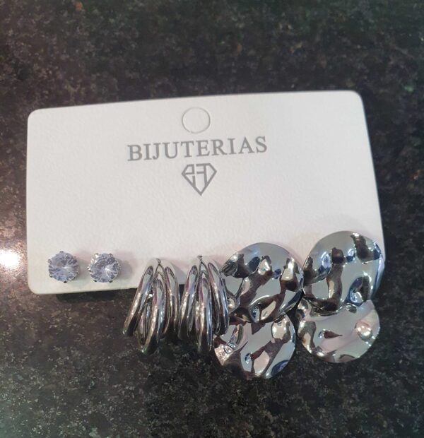 Kit de Brincos Folheado Prata - 01