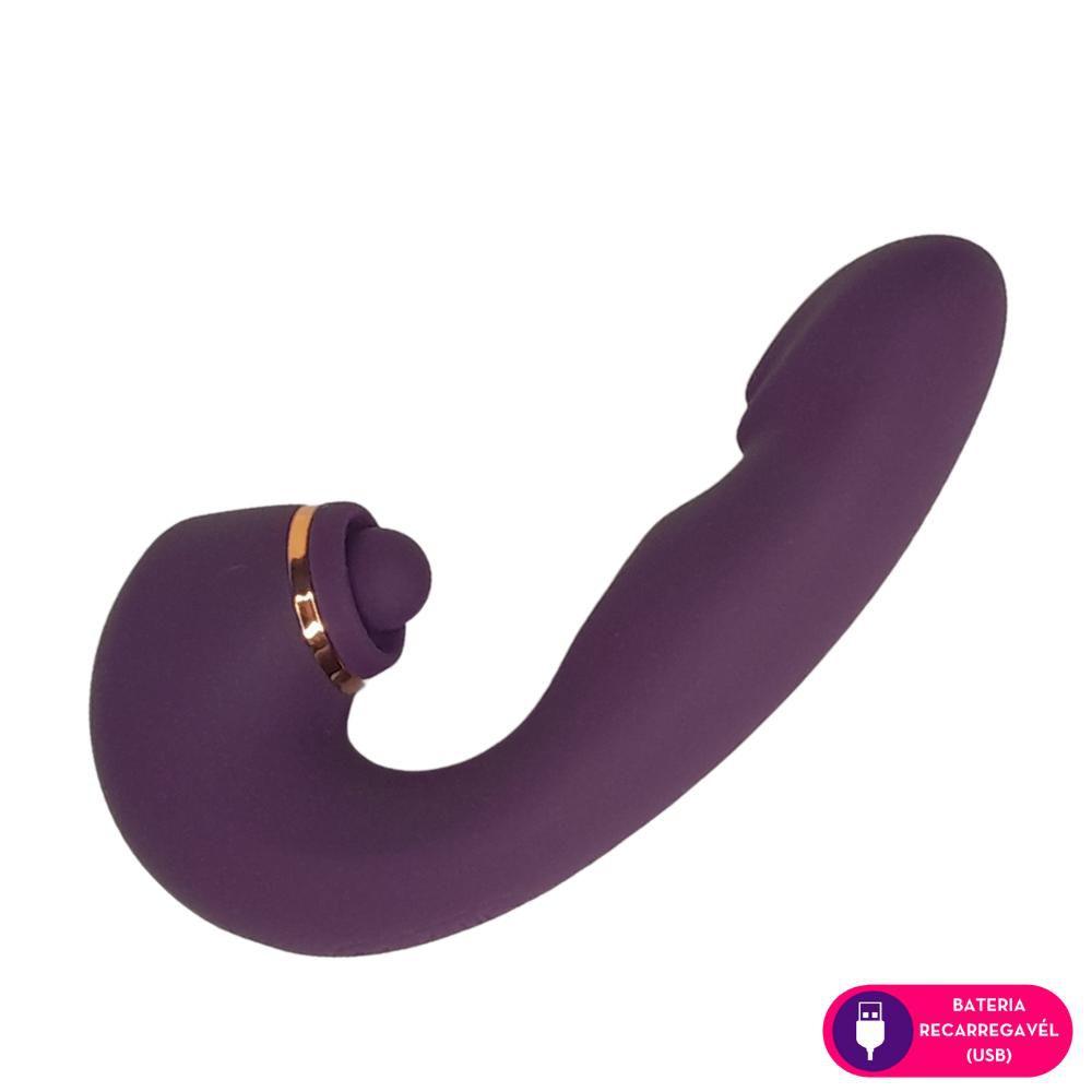 Pulsador de Clitóris Duplo de Luxo e Glande – 10 Modos de Vibração, 5 Modos de Pulsação e 3 Modos de Estimulação em Silicone Cirúrgico – Recarregável