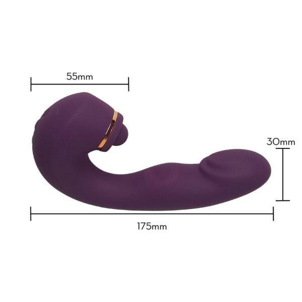 Pulsador de Clitóris Duplo de Luxo e Glande - 10 Modos de Vibração, 5 Modos de Pulsação e 3 Modos de Estimulação em Silicone Cirúrgico - Recarregável - Image 3