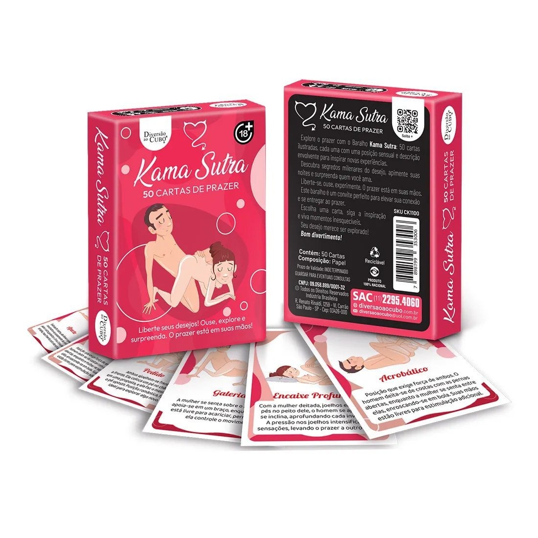Baralho de Posições Kama Sutra Hétero Ilustrado – 50 Cartas
