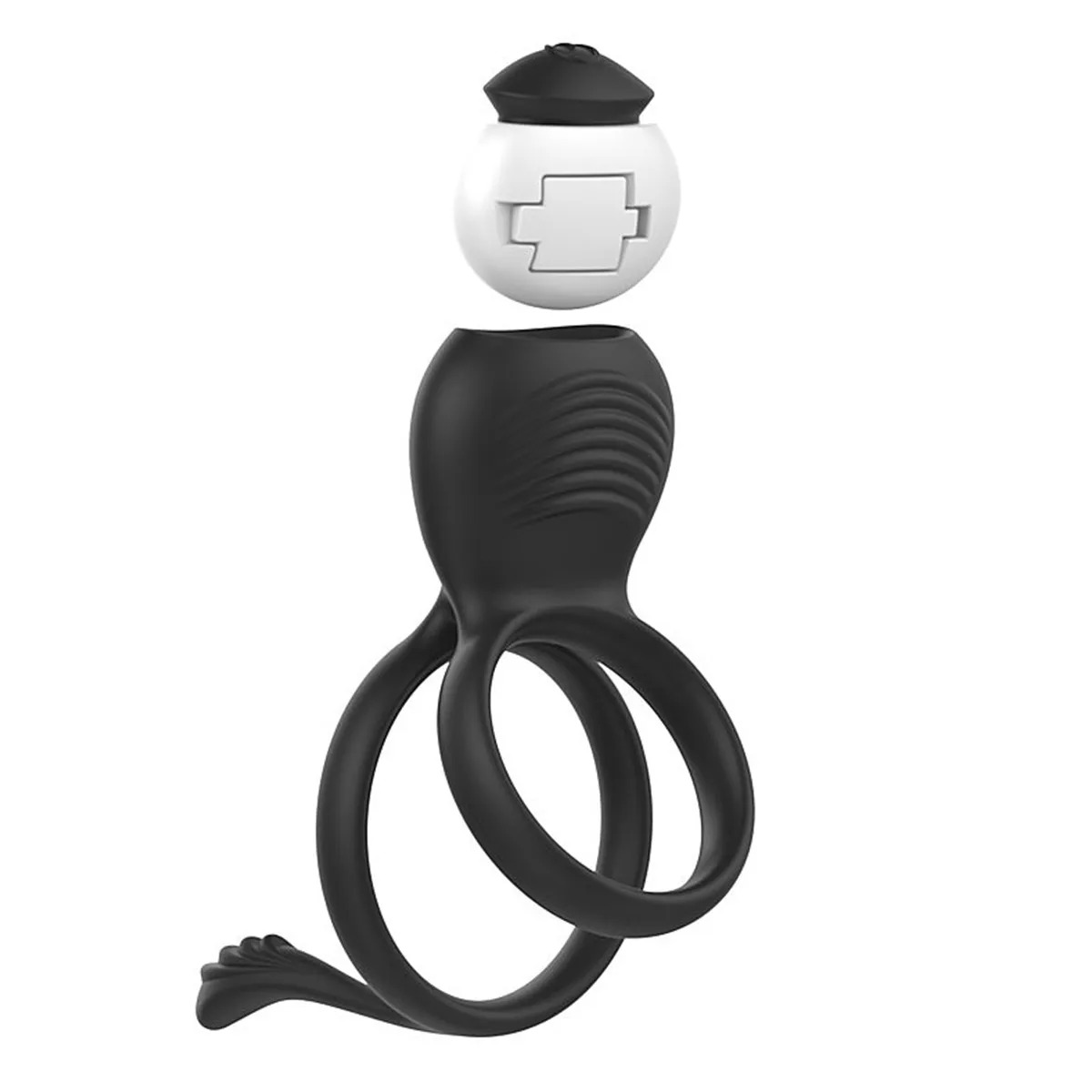 Anel Peniano Vibratório com Duplo Estimulador de Clitóris 3 Anel Peniano Vibratório com Duplo Estimulador de Clitóris - Imagem 3