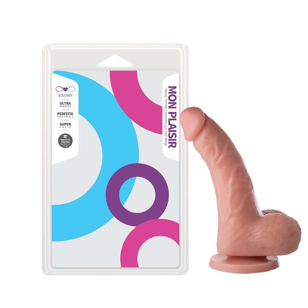 Prótese Maciça com Ventosa e Escroto – 16Cm x 4Cm – Realística