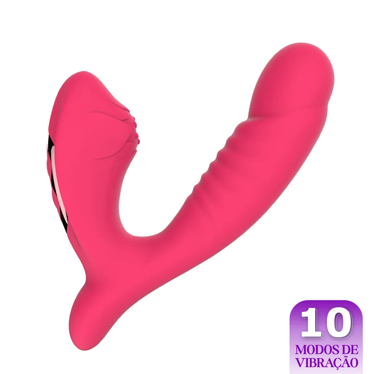 Vibrador de Duplo Estimulo – 10 Modos de Vibração no Ponto G e 5 Modos de Estimulo no Clitoris – Resistente à Água e Recarregável