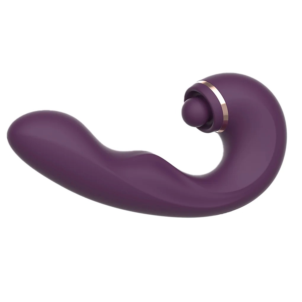 Vibrador Duplo Recarregável – 10 Modos de Vibração e 4 modos de pulsação – Estímulo para Clitóris, Ponto G e Canal Vaginal em Silicone Aveludado