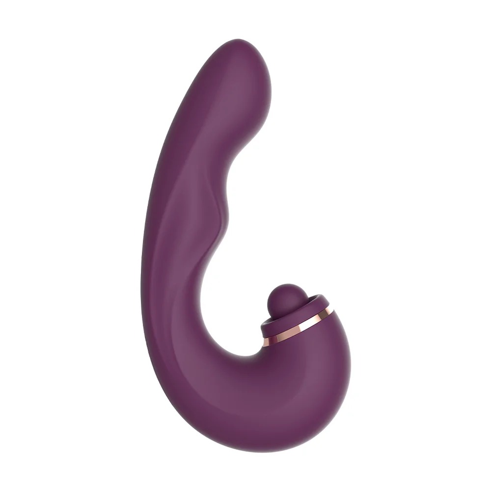 Vibrador Duplo Recarregável – 10 Modos de Vibração e 4 modos de pulsação – Estímulo para Clitóris, Ponto G e Canal Vaginal em Silicone Aveludado