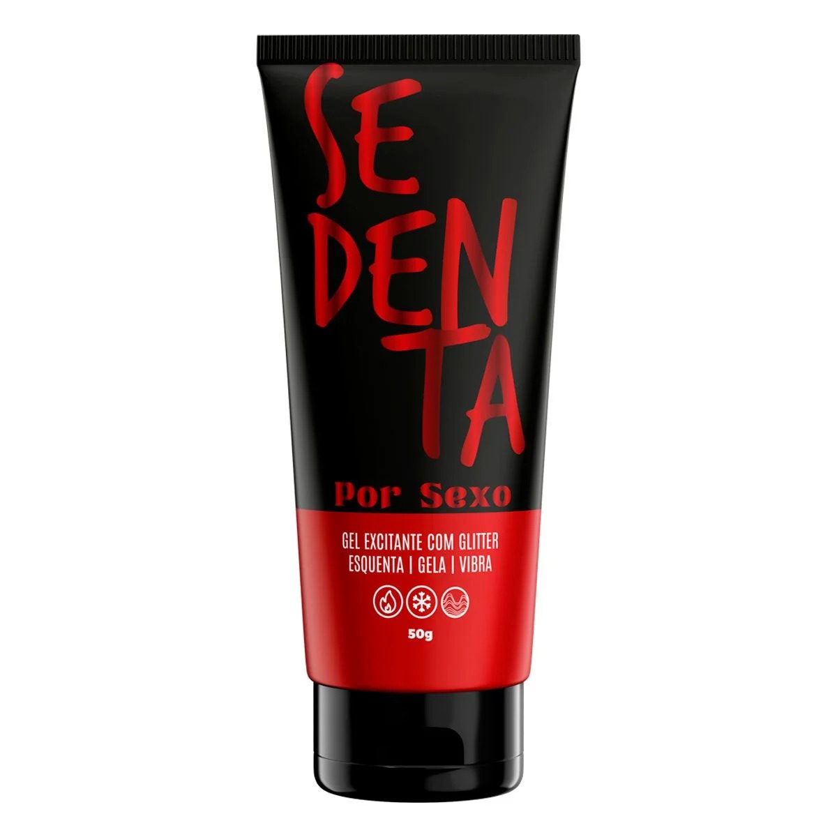 Excitante + Adstringente Feminino Sedenta por Sexo – com Glitter – Deixa o Canal Vaginal Mais Apertado – Facilita e Potencializa o Orgasmo – Efeito de Quente + Frio + Vibratório – Comestível Sabor Menta – 50 gramas